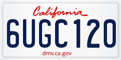 CA license plate 6UGC120