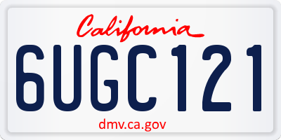 CA license plate 6UGC121