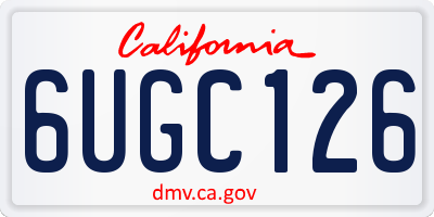 CA license plate 6UGC126