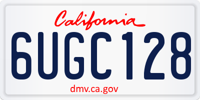 CA license plate 6UGC128