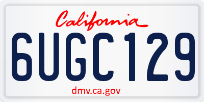CA license plate 6UGC129