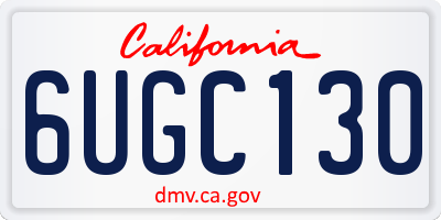 CA license plate 6UGC130