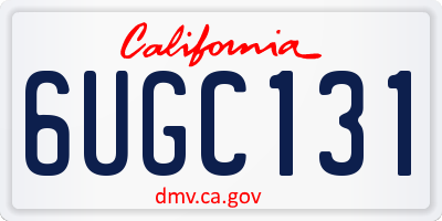 CA license plate 6UGC131