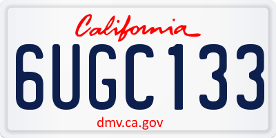 CA license plate 6UGC133