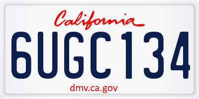 CA license plate 6UGC134
