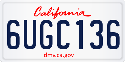 CA license plate 6UGC136