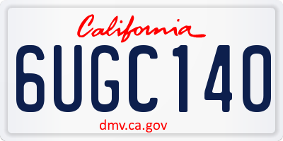 CA license plate 6UGC140