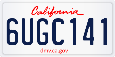 CA license plate 6UGC141