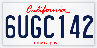 CA license plate 6UGC142