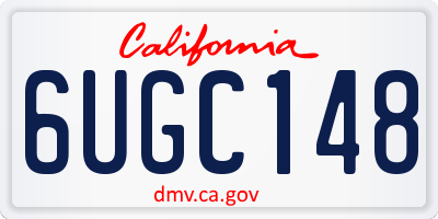 CA license plate 6UGC148