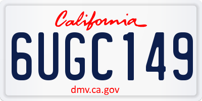 CA license plate 6UGC149