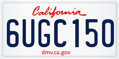 CA license plate 6UGC150