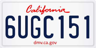CA license plate 6UGC151