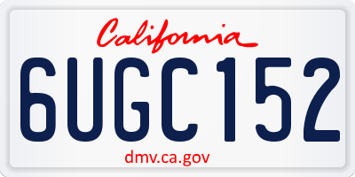 CA license plate 6UGC152