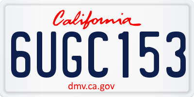 CA license plate 6UGC153