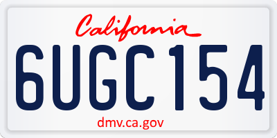 CA license plate 6UGC154