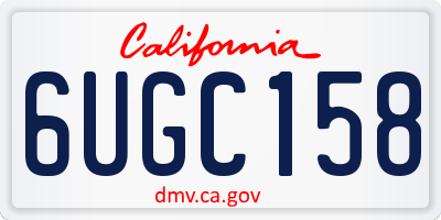 CA license plate 6UGC158