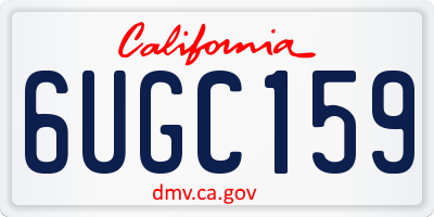 CA license plate 6UGC159