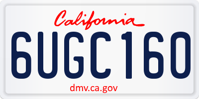 CA license plate 6UGC160