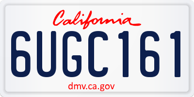 CA license plate 6UGC161