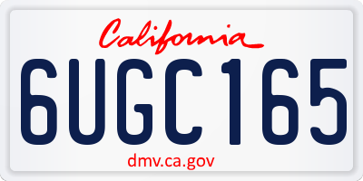 CA license plate 6UGC165