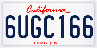 CA license plate 6UGC166
