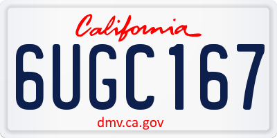CA license plate 6UGC167
