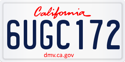 CA license plate 6UGC172