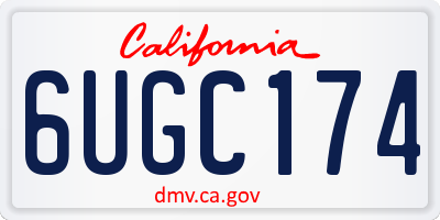 CA license plate 6UGC174