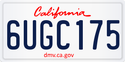 CA license plate 6UGC175