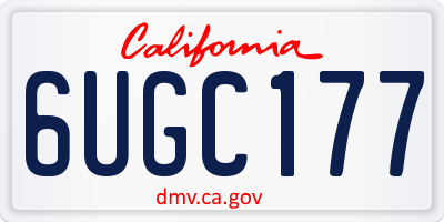 CA license plate 6UGC177