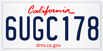 CA license plate 6UGC178