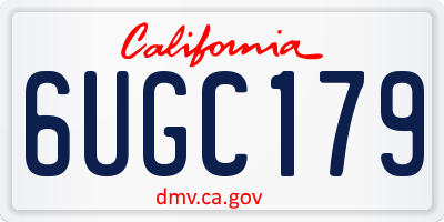 CA license plate 6UGC179