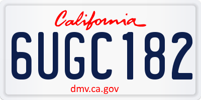 CA license plate 6UGC182