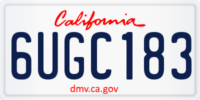CA license plate 6UGC183