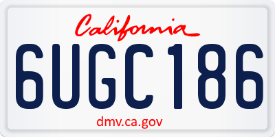 CA license plate 6UGC186