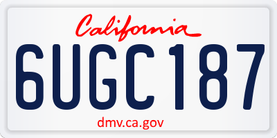 CA license plate 6UGC187