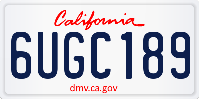 CA license plate 6UGC189