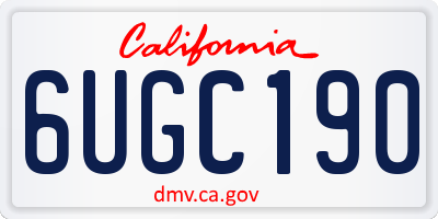 CA license plate 6UGC190