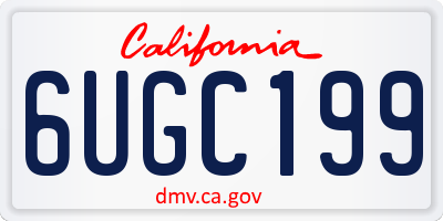 CA license plate 6UGC199