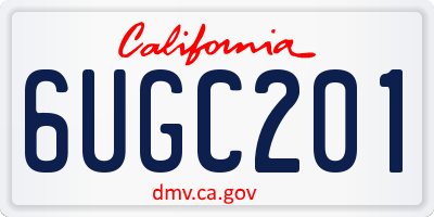 CA license plate 6UGC201