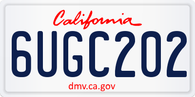 CA license plate 6UGC202
