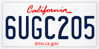 CA license plate 6UGC205