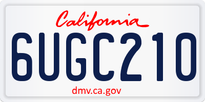 CA license plate 6UGC210