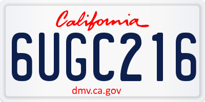 CA license plate 6UGC216