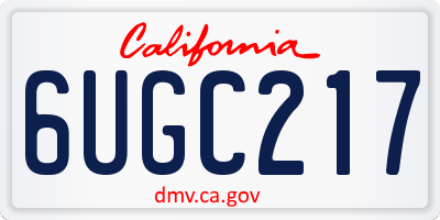 CA license plate 6UGC217