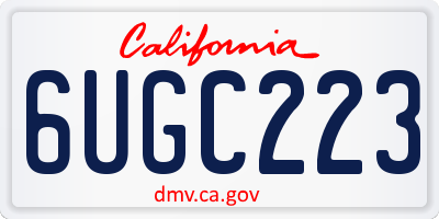CA license plate 6UGC223