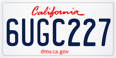 CA license plate 6UGC227