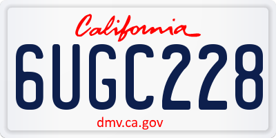 CA license plate 6UGC228