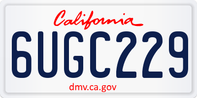 CA license plate 6UGC229